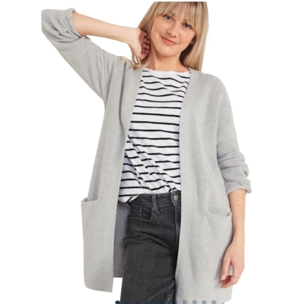 Old Navy Textured Long Line Open Front Sweater Sz XL
